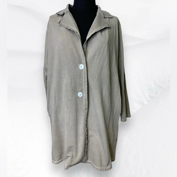 Caposhie The Global Marker Cotton Lagenlook Button  Front Cardigan One Size - Picture 1 of 16